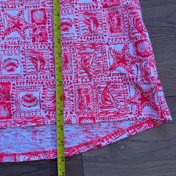 Lilly Pulitzer Small Seaside Harbour Print Short Sleeve Top Mizner Red - Picture 6 of 7